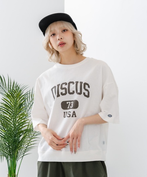 DISCUS(ディスカス)の「【DISCUS/ディスカス】【トレンドのカレッジロゴ】DISCUS ヘビーウェイトTシャツ / ルーズシルエット / 古着MIX(Tシャツ/カットソー・レディース・オフホワイト/ブルー/杢グレー/クリアブルー/ブラック/レッド・LARGE/MEDIUM)」の12枚目の写真