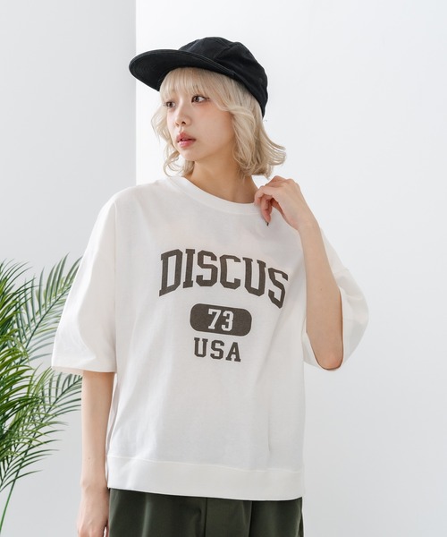 DISCUS(ディスカス)の「【DISCUS/ディスカス】【トレンドのカレッジロゴ】DISCUS ヘビーウェイトTシャツ / ルーズシルエット / 古着MIX(Tシャツ/カットソー・レディース・オフホワイト/ブルー/杢グレー/クリアブルー/ブラック/レッド・LARGE/MEDIUM)」の13枚目の写真