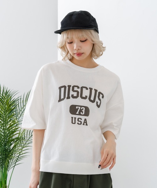 DISCUS(ディスカス)の「【DISCUS/ディスカス】【トレンドのカレッジロゴ】DISCUS ヘビーウェイトTシャツ / ルーズシルエット / 古着MIX(Tシャツ/カットソー・レディース・オフホワイト/ブルー/杢グレー/クリアブルー/ブラック/レッド・LARGE/MEDIUM)」の14枚目の写真