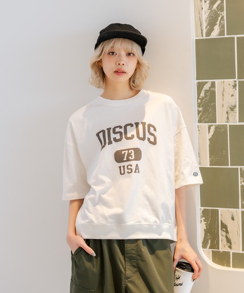DISCUS(ディスカス)の「【DISCUS/ディスカス】【トレンドのカレッジロゴ】DISCUS ヘビーウェイトTシャツ / ルーズシルエット / 古着MIX(Tシャツ/カットソー・レディース・オフホワイト/ブルー/杢グレー/クリアブルー/ブラック/レッド・LARGE/MEDIUM)」の15枚目の写真