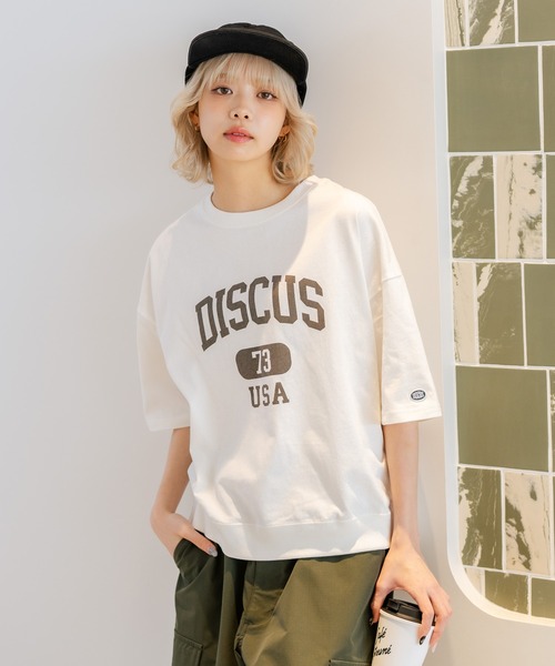 DISCUS(ディスカス)の「【DISCUS/ディスカス】【トレンドのカレッジロゴ】DISCUS ヘビーウェイトTシャツ / ルーズシルエット / 古着MIX(Tシャツ/カットソー・レディース・オフホワイト/ブルー/杢グレー/クリアブルー/ブラック/レッド・LARGE/MEDIUM)」の16枚目の写真