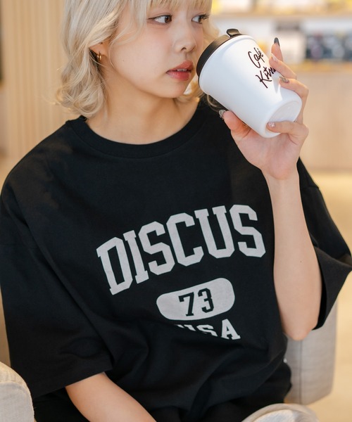 DISCUS(ディスカス)の「【DISCUS/ディスカス】【トレンドのカレッジロゴ】DISCUS ヘビーウェイトTシャツ / ルーズシルエット / 古着MIX(Tシャツ/カットソー・レディース・オフホワイト/ブルー/杢グレー/クリアブルー/ブラック/レッド・LARGE/MEDIUM)」の7枚目の写真