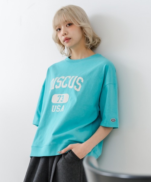 DISCUS(ディスカス)の「【DISCUS/ディスカス】【トレンドのカレッジロゴ】DISCUS ヘビーウェイトTシャツ / ルーズシルエット / 古着MIX(Tシャツ/カットソー・レディース・オフホワイト/ブルー/杢グレー/クリアブルー/ブラック/レッド・LARGE/MEDIUM)」の17枚目の写真