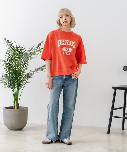 DISCUS(ディスカス)の「【DISCUS/ディスカス】【トレンドのカレッジロゴ】DISCUS ヘビーウェイトTシャツ / ルーズシルエット / 古着MIX(Tシャツ/カットソー・レディース・オフホワイト/ブルー/杢グレー/クリアブルー/ブラック/レッド・LARGE/MEDIUM)」の21枚目の写真