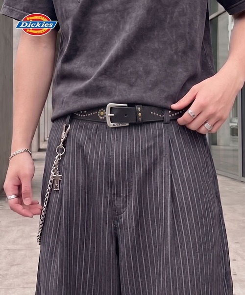 Dickies/ディッキーズ】フラワースタッズPU合皮ベルト/ウエスタン
