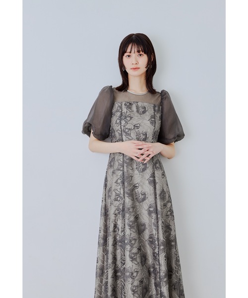 niana(ニアナ)の「ニュアンスフラワーレースドレス パーティードレス オケージョンドレス 結婚式 二次会 同窓会 成人式 お呼ばれワンピース(ドレス・レディース・ブラック/ブラウン系その他/グリーン/ピンク・M)」の6枚目の写真