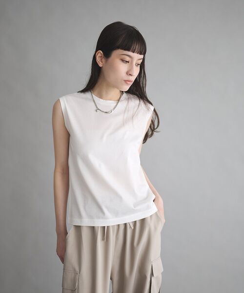 GARAGE OF GOOD CLOTHING（ガレージオブグッドクロージング）の「【日本製】ライトタッチノースリプルオーバー（Tシャツ/カットソー・レディース・オフホワイト・FREE）」の17枚目の写真