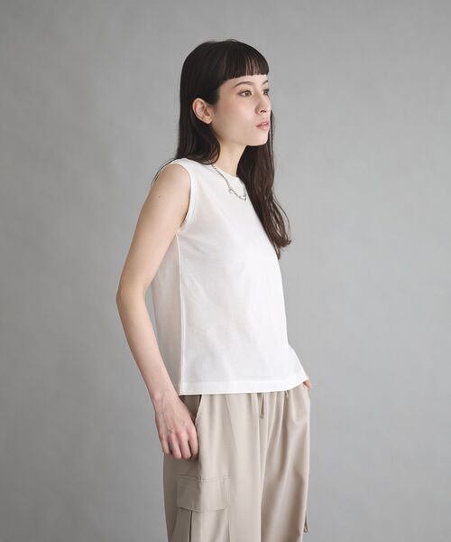 GARAGE OF GOOD CLOTHING（ガレージオブグッドクロージング）の「【日本製】ライトタッチノースリプルオーバー（Tシャツ/カットソー・レディース・オフホワイト・FREE）」の16枚目の写真