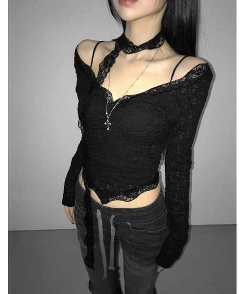 THEAIRTOWN(ジエアタウン)の「daisy slimmer scarf top(Tシャツ/カットソー・レディース・ブラック/ホワイト/ピンク・FREE)」の5枚目の写真
