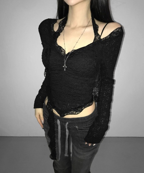 THEAIRTOWN(ジエアタウン)の「daisy slimmer scarf top(Tシャツ/カットソー・レディース・ブラック/ホワイト/ピンク・FREE)」の6枚目の写真