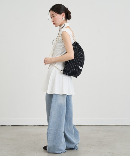 NUJOH(ヌゾ)の「Dot Drawstring Purse Bag / ドットドローストリング巾着バッグ(バックパック/リュック・レディース・ホワイト/ブラック・FREE)」の17枚目の写真