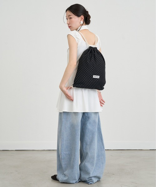 NUJOH(ヌゾ)の「Dot Drawstring Purse Bag / ドットドローストリング巾着バッグ(バックパック/リュック・レディース・ホワイト/ブラック・FREE)」の18枚目の写真