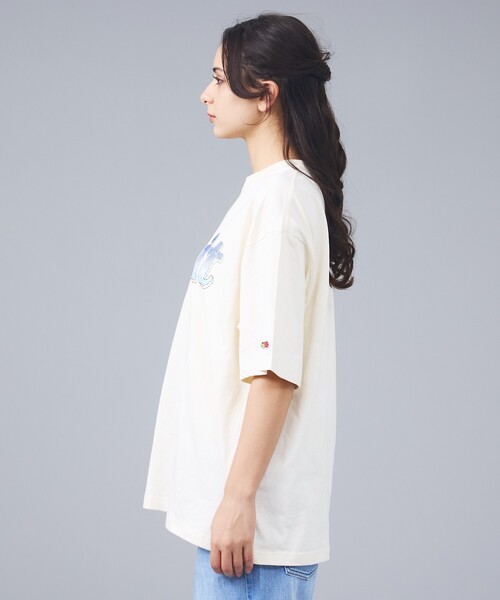 FRUIT OF THE LOOM(フルーツオブザルーム)の「【FRUIT OF THE LOOM/フルーツ・オブ・ザ・ルーム】FRUITロゴTシャツ/半袖/スラブ天竺【WEB限定】(Tシャツ/カットソー・メンズ・チャコールグレー/アイボリー/サックスブルー・L/M)」の11枚目の写真