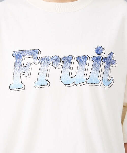 FRUIT OF THE LOOM(フルーツオブザルーム)の「【FRUIT OF THE LOOM/フルーツ・オブ・ザ・ルーム】FRUITロゴTシャツ/半袖/スラブ天竺【WEB限定】(Tシャツ/カットソー・メンズ・チャコールグレー/アイボリー/サックスブルー・L/M)」の13枚目の写真