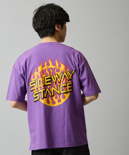 En serio TOKYO（エンソリオトーキョー）の「【SIDEWAYSTANCE】ファイヤーサークルロゴ半袖Tシャツ 70706（Tシャツ/カットソー・メンズ・ホワイト/パープル/ブラック・MEDIUM/LARGE/SMALL）」の3枚目の写真