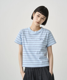 ORCIVAL | アンイーブンジャージー 刺繍ショートスリーブTシャツ WOMEN