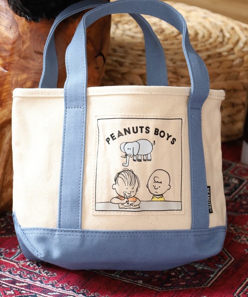 PEANUTS（ピーナッツ）の「SNOOPY スヌーピー ミニトートバッグ Peanuts Boys（トートバッグ・レディース・ブルー/ベージュ/イエロー・FREE）」の8枚目の写真