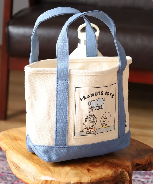 PEANUTS（ピーナッツ）の「SNOOPY スヌーピー ミニトートバッグ Peanuts Boys（トートバッグ・レディース・ブルー/ベージュ/イエロー・FREE）」の9枚目の写真