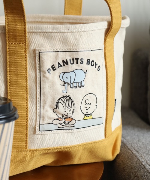 PEANUTS（ピーナッツ）の「SNOOPY スヌーピー ミニトートバッグ Peanuts Boys（トートバッグ・レディース・ブルー/ベージュ/イエロー・FREE）」の7枚目の写真
