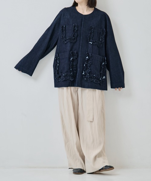 RhodolirioN/ロドリリオン]Frill Pockets Coveralls - Denim（デニム