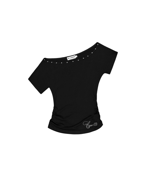 EYEER(イワイイアル)の「Hotfix One Shoulder Short Sleeve Top - Black(Tシャツ/カットソー・レディース・その他・SMALL)」の2枚目の写真
