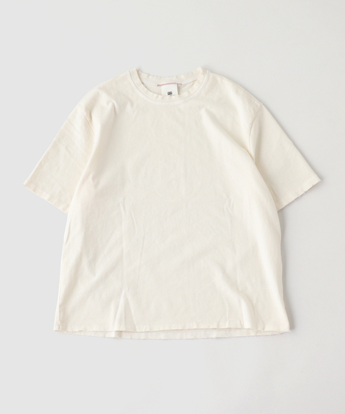 JOURNAL STANDARD(ジャーナルスタンダード)の「MOOJI MOOJI / ム―ジ ム―ジ OVERSIZE CROP T-SHIRTS AGED(Tシャツ/カットソー・メンズ・サックスブルー/カーキ/ブラック/イエロー/パープル/ホワイト系その他・MEDIUM/LARGE)」の2枚目の写真
