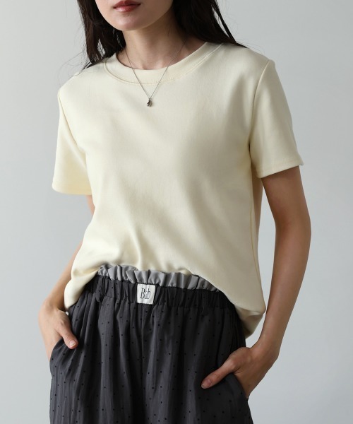 Bab(バブ)の「シルキータッチコンパクトTシャツ(Tシャツ/カットソー・レディース・ブラック/グリーン/ホワイト/ネイビー/イエロー・FREE)」の5枚目の写真