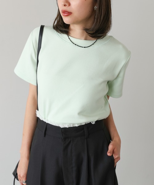 Bab(バブ)の「シルキータッチコンパクトTシャツ(Tシャツ/カットソー・レディース・ブラック/グリーン/ホワイト/ネイビー/イエロー・FREE)」の20枚目の写真