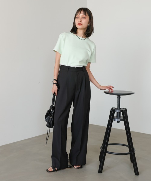 Bab(バブ)の「シルキータッチコンパクトTシャツ(Tシャツ/カットソー・レディース・ブラック/グリーン/ホワイト/ネイビー/イエロー・FREE)」の21枚目の写真
