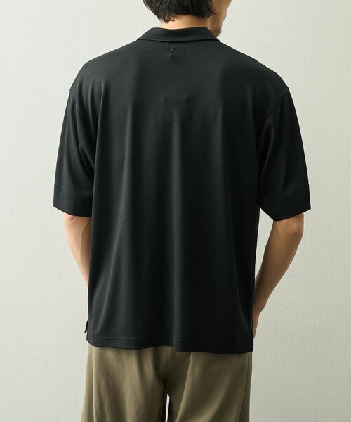 WRAPINKNOT(ラッピンノット)の「【WRAPINKNOT/ラッピンノット】S/S Polo-shirt(ポロシャツ・メンズ・ブラック・2/3)」の4枚目の写真