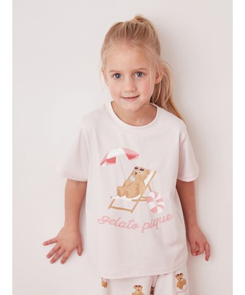 KIDS】【接触冷感】サマーベアワンポイントTシャツ（ルームウェア