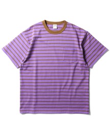 Tシャツ/カットソー（パープル/紫色系・ボーダー柄）ファッション通販