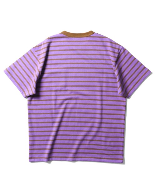 HOUSTON(ヒューストン)の「HOUSTON ボーダー半袖Tシャツ(Tシャツ/カットソー・メンズ・パープル/ネイビー/グリーン/ブラック・XX-LARGE/MEDIUM/X-LARGE/LARGE)」の5枚目の写真
