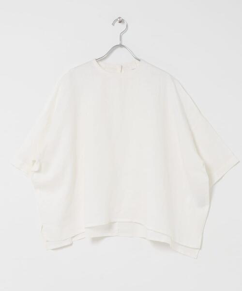 かぐれ(カグレ)の「リネンクルーネック半袖シャツ(シャツ/ブラウス・レディース・オフホワイト/ブラック/ロイヤルブルー・FREE)」の21枚目の写真