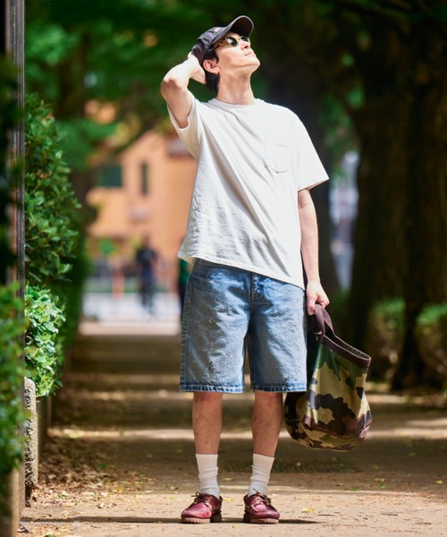 Lee(リー)の「Lee/リー ワイドデニムショーツ【ユニセックス】(その他パンツ・メンズ・ライトインディゴブルー/ブルー・SMALL/X-LARGE/MEDIUM/LARGE)」の5枚目の写真
