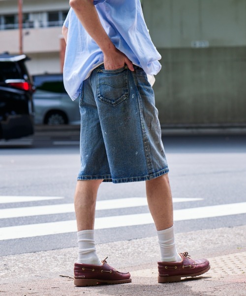 Lee(リー)の「Lee/リー ワイドデニムショーツ【ユニセックス】(その他パンツ・メンズ・ライトインディゴブルー/ブルー・SMALL/X-LARGE/MEDIUM/LARGE)」の14枚目の写真