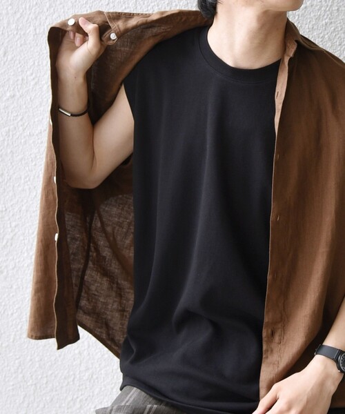 SHIPS any(シップス エニィ)の「SHIPS any:〈接触冷感〉COOL TOUCH スムース リラックス ノースリーブ Tシャツ 26SS◇(タンクトップ・メンズ・ブラック/ホワイト/チャコールグレー・LARGE/MEDIUM)」の15枚目の写真