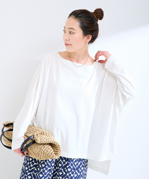 B.C STOCK（ベーセーストック）の「ウォッシャブル / ビッグシルエットシアーTEE（Tシャツ/カットソー・レディース・サックスブルー/ホワイト/ネイビー・FREE）」の2枚目の写真