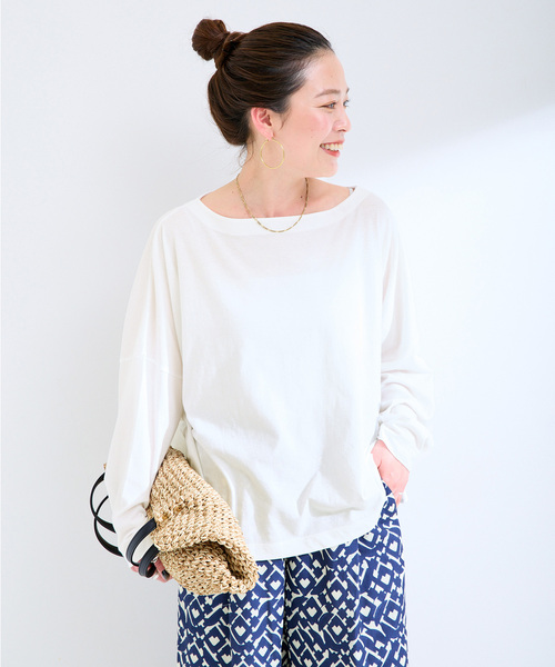 B.C STOCK（ベーセーストック）の「ウォッシャブル / ビッグシルエットシアーTEE（Tシャツ/カットソー・レディース・サックスブルー/ホワイト/ネイビー・FREE）」の7枚目の写真