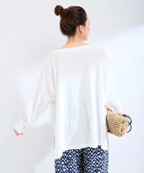B.C STOCK（ベーセーストック）の「ウォッシャブル / ビッグシルエットシアーTEE（Tシャツ/カットソー・レディース・サックスブルー/ホワイト/ネイビー・FREE）」の10枚目の写真