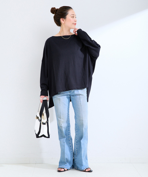 B.C STOCK（ベーセーストック）の「ウォッシャブル / ビッグシルエットシアーTEE（Tシャツ/カットソー・レディース・サックスブルー/ホワイト/ネイビー・FREE）」の11枚目の写真