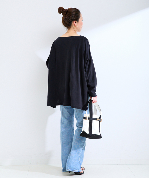 B.C STOCK（ベーセーストック）の「ウォッシャブル / ビッグシルエットシアーTEE（Tシャツ/カットソー・レディース・サックスブルー/ホワイト/ネイビー・FREE）」の13枚目の写真