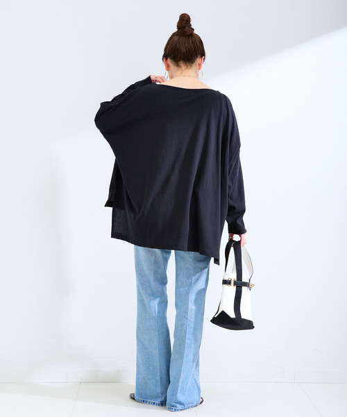 B.C STOCK（ベーセーストック）の「ウォッシャブル / ビッグシルエットシアーTEE（Tシャツ/カットソー・レディース・サックスブルー/ホワイト/ネイビー・FREE）」の14枚目の写真