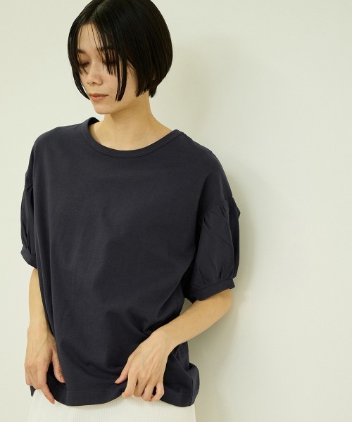 VICKY(ビッキー)の「ボリュームスリーブプルオーバー(Tシャツ/カットソー・レディース・ネイビー/オフホワイト・M)」の2枚目の写真