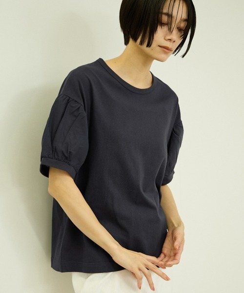 VICKY(ビッキー)の「ボリュームスリーブプルオーバー(Tシャツ/カットソー・レディース・ネイビー/オフホワイト・M)」の15枚目の写真