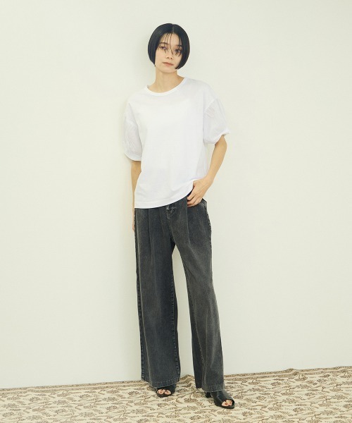 VICKY(ビッキー)の「ボリュームスリーブプルオーバー(Tシャツ/カットソー・レディース・ネイビー/オフホワイト・M)」の10枚目の写真