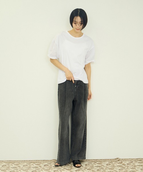 VICKY(ビッキー)の「ボリュームスリーブプルオーバー(Tシャツ/カットソー・レディース・ネイビー/オフホワイト・M)」の11枚目の写真