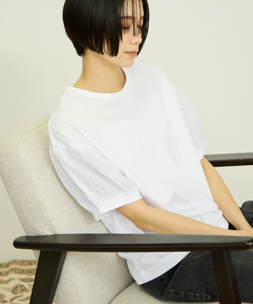 VICKY(ビッキー)の「ボリュームスリーブプルオーバー(Tシャツ/カットソー・レディース・ネイビー/オフホワイト・M)」の9枚目の写真