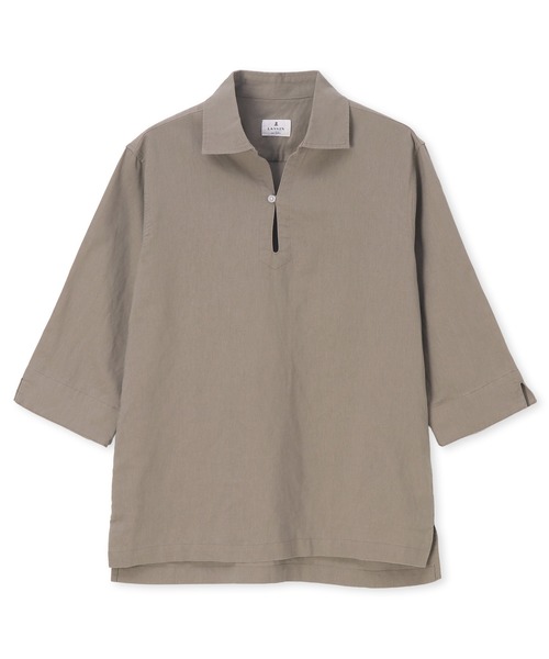 LANVIN en Bleu(ランバンオンブルー)の「コットン/リネン素材 7分袖 スキッパーシャツ(シャツ/ブラウス・メンズ・ベージュ/ネイビー/ブラック・46/52/50/48)」の18枚目の写真