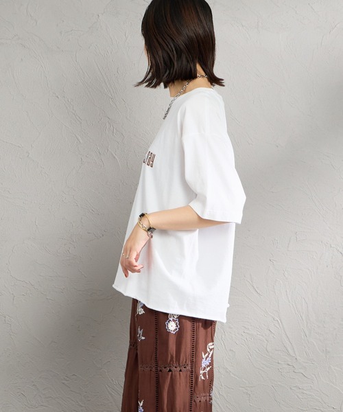 FUNG（ファング）の「[FUNG/ファング] GORGEOUS カットオフ プリントTシャツ（Tシャツ/カットソー・レディース・ネイビー/ホワイト・M）」の19枚目の写真